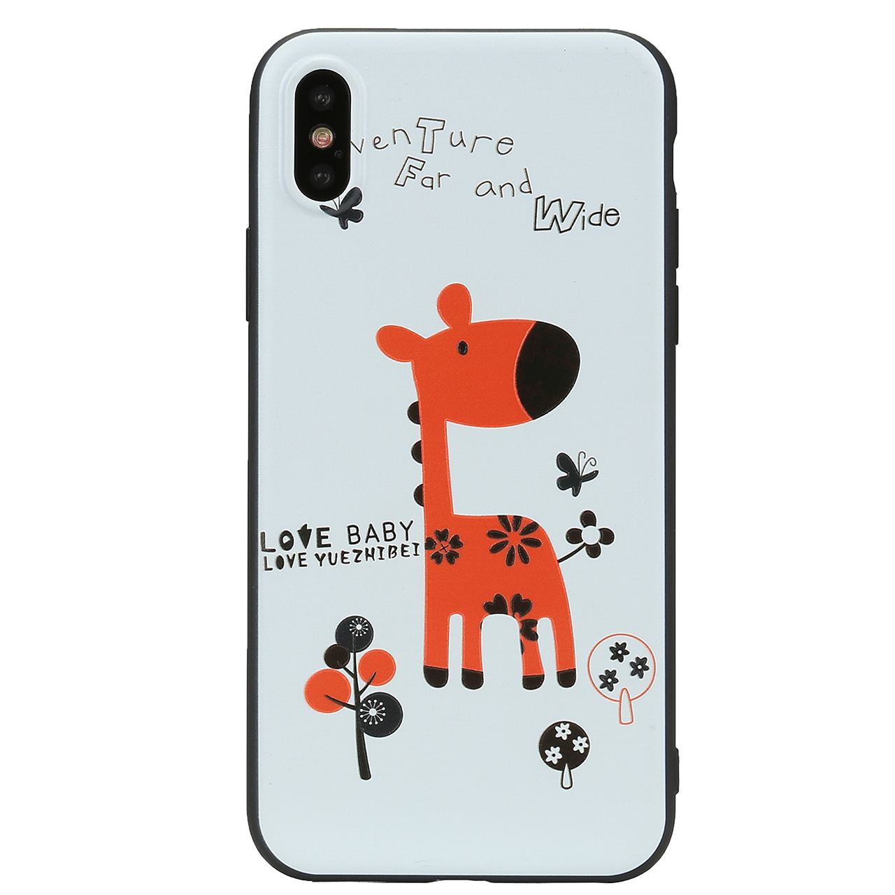 ACBungji iPhone X case Embossment Print Lightweight Soft Flexible TPU Protective Cover Case for iPhone X -Giraffe